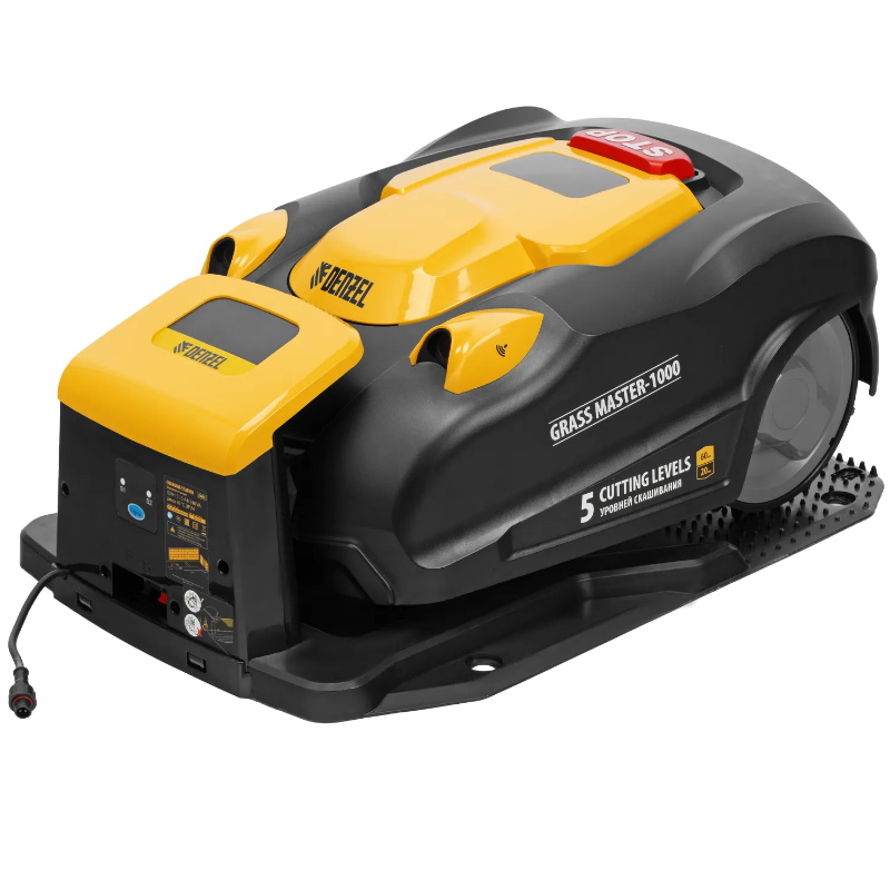 Робот-газонокосилка Denzel Grass Master 1000 58955, ультразвуковой датчик, 3 Ач, LCD дисплей, Wi-Fi в Александрове