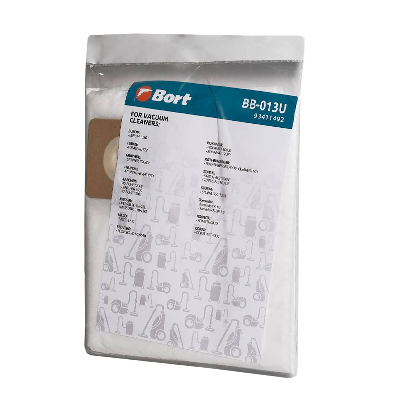 Комплект мешков пылесборных Bort BB-013U 93411492 для пылесосов BORT REDVERG, HYUNDAI, 5 шт в Ярославле