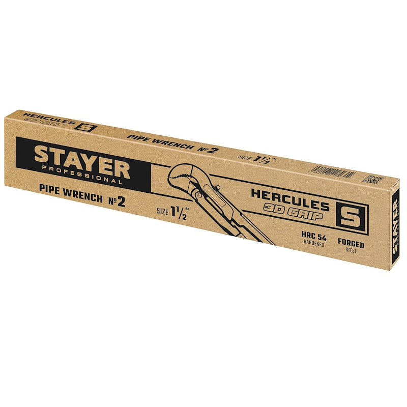 Трубный ключ с изогнутыми губками Stayer Hercules-S Professional 27311-2, №2, 1.5", 440 мм