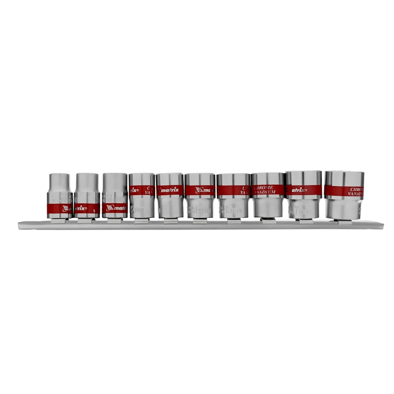 Набор торцевых головок Matrix 13595, 3/8", 12 гранные, CrV, 9-19мм, 10 штук в Муроме