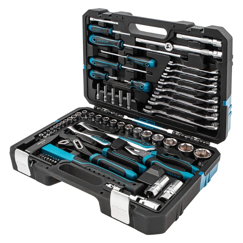 Набор инструментов Gross 14156 (76 предметов, CrV 1/4", 1/2")