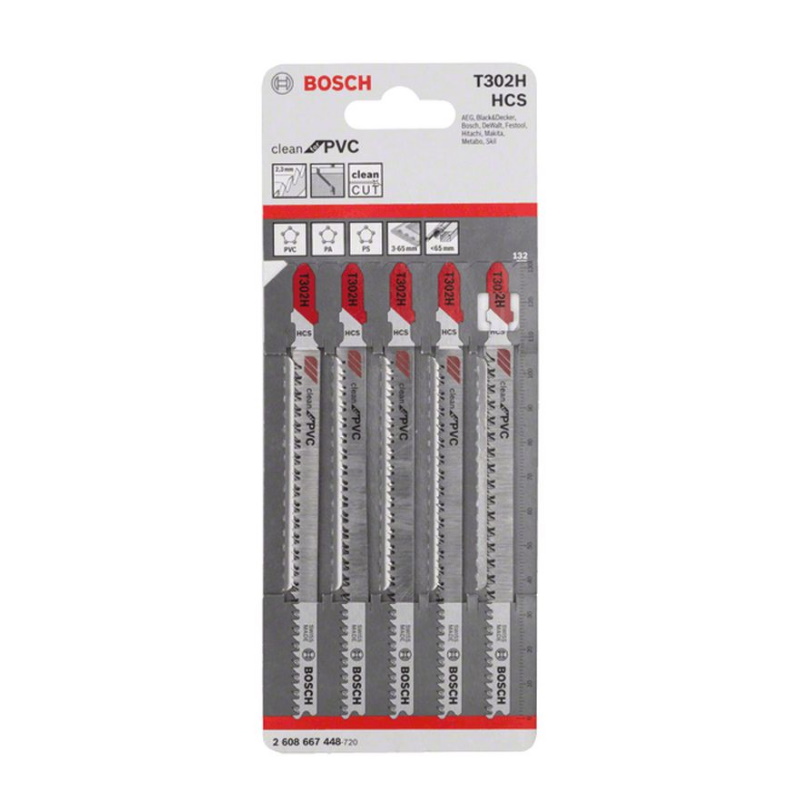 Пилки для лобзика Bosch T 302 H CleanPVC 2.608.667.448 (5 шт.) в Иваново