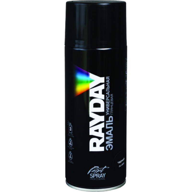 Краска-аэрозоль акрил. черная глянц. Rayday 12 PU-0002 134992, 520 мл в Иваново
