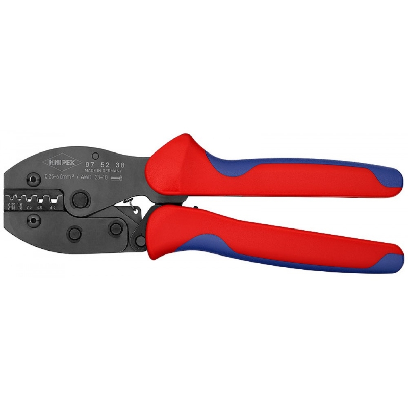 Пресс-клещи Knipex PreciForce KN-975238 5 гнёзд, контактные гильзы DIN 46228 1+4, 0.25-6.0 мм², длина 220 мм