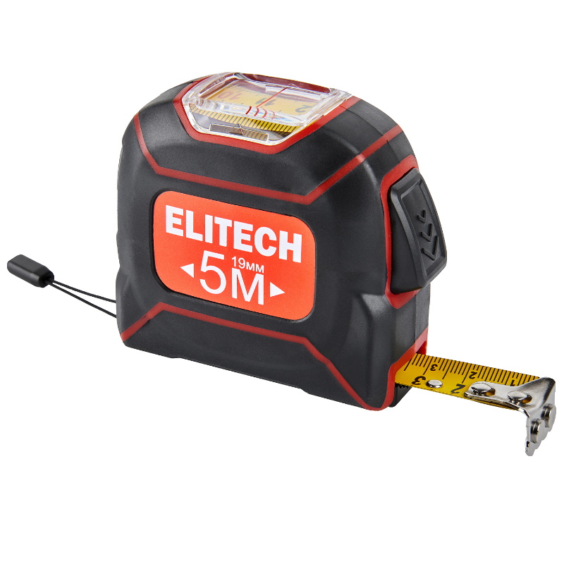 Рулетка Elitech 310501 211370, 5мх19мм, отверстие для обзора показателей сверху в Муроме