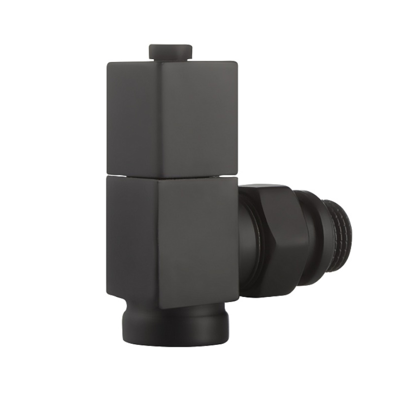 Набор дизайн-вентилей Royal Thermo CUBE НС-1422578, угловой, черный, 1/2" в Коврове
