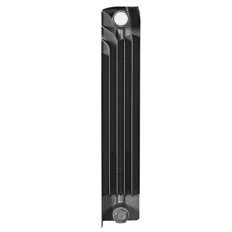 Радиатор Stout TITAN VENTIL 500 SRB-3320-050006 7024, 6 секций, биметаллический, нижнее правое подключение, графит RAL 7024