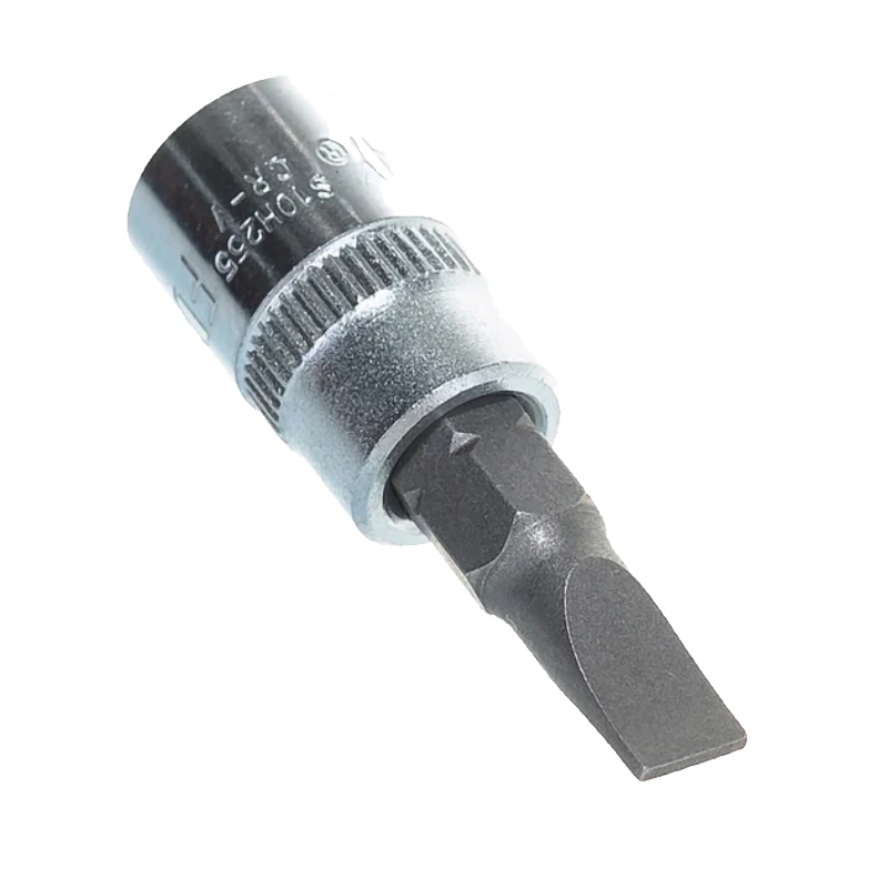 Насадка торцевая Jonnesway S10H255 048550, 1/4"DR с вставкой-битой шлицевой, SL5.5, 37 мм в Кинешме