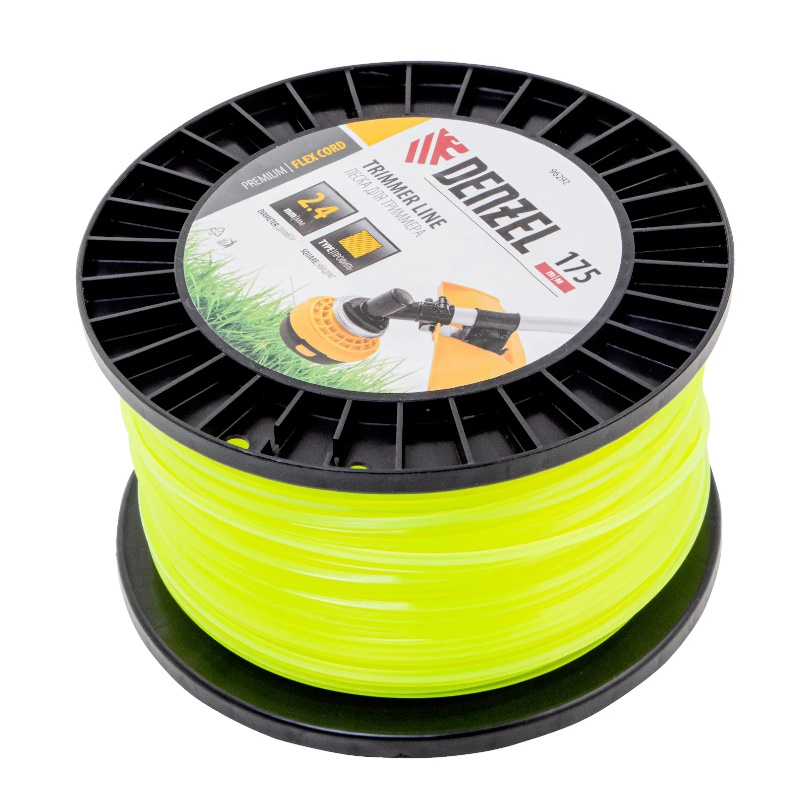 Леска для триммера Denzel FLEX CORD 96292, квадрат, 2,4мм х 175м, на DIN катушке в Туле