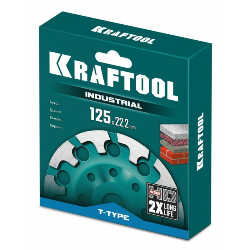 Сегментная алмазная чашка Kraftool INDUSTRIAL 33446-125, T-Type, d 125 мм в Рыбинске