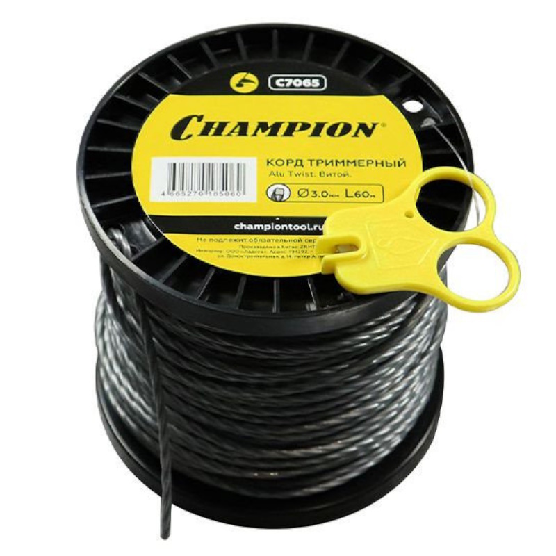 Корд триммерный Champion Alu Twist C7065, 3.0 мм, 60 метров, витой в Иваново