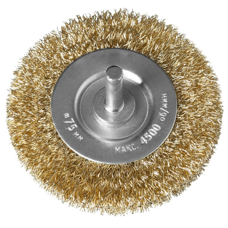 Щетка для дрели Атака N054 (75 мм, гофрированная латунь)