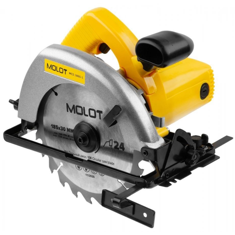 Циркулярная пила Molot MCS 0329138 1865-1 в кор 1200 Вт 185 мм до 65 мм 4039₽