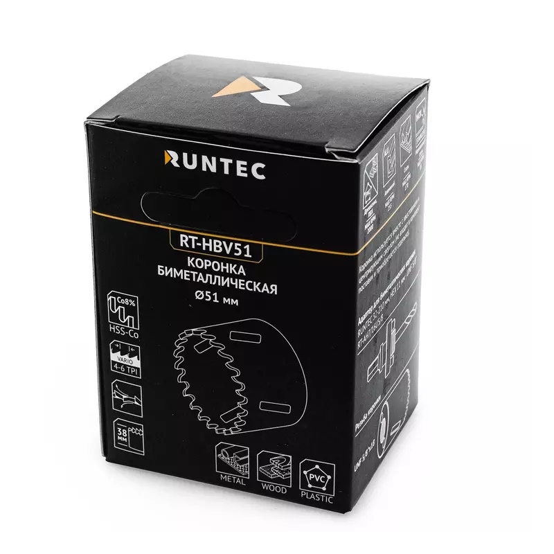 Коронка биметаллическая Runtec RT-HBV51, 51 мм, BiM HSS-Co8, 4-6 TPI в Иваново