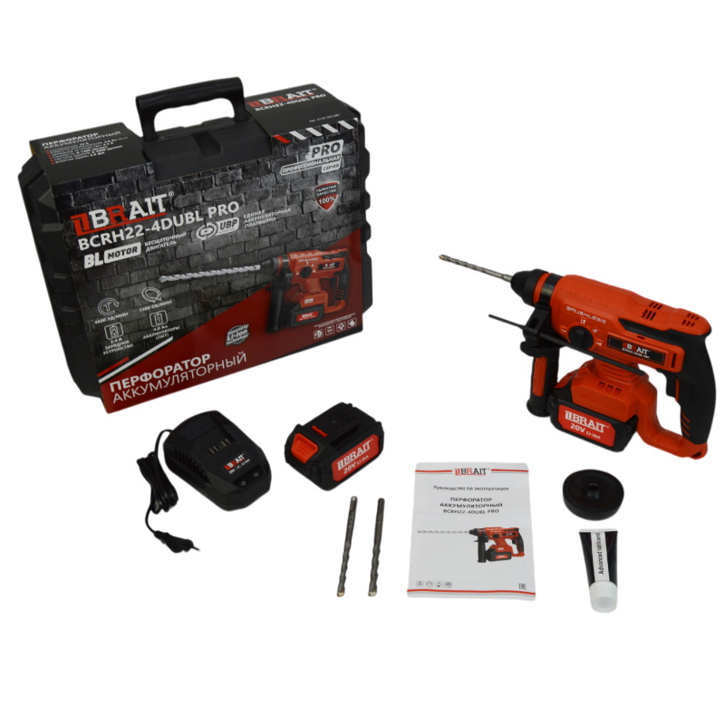 Аккумуляторный перфоратор Brait BCRH22-4DUBL PRO 21.01.253.087 в кейсе в Муроме
