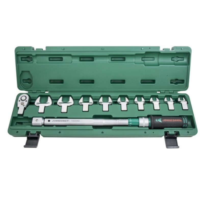 Динамометрический ключ Jonnesway T30200NS, 1/2" DR, со сменными рожковыми насадками 13-30 мм и приводом, 40-200 Нм в Ярославле