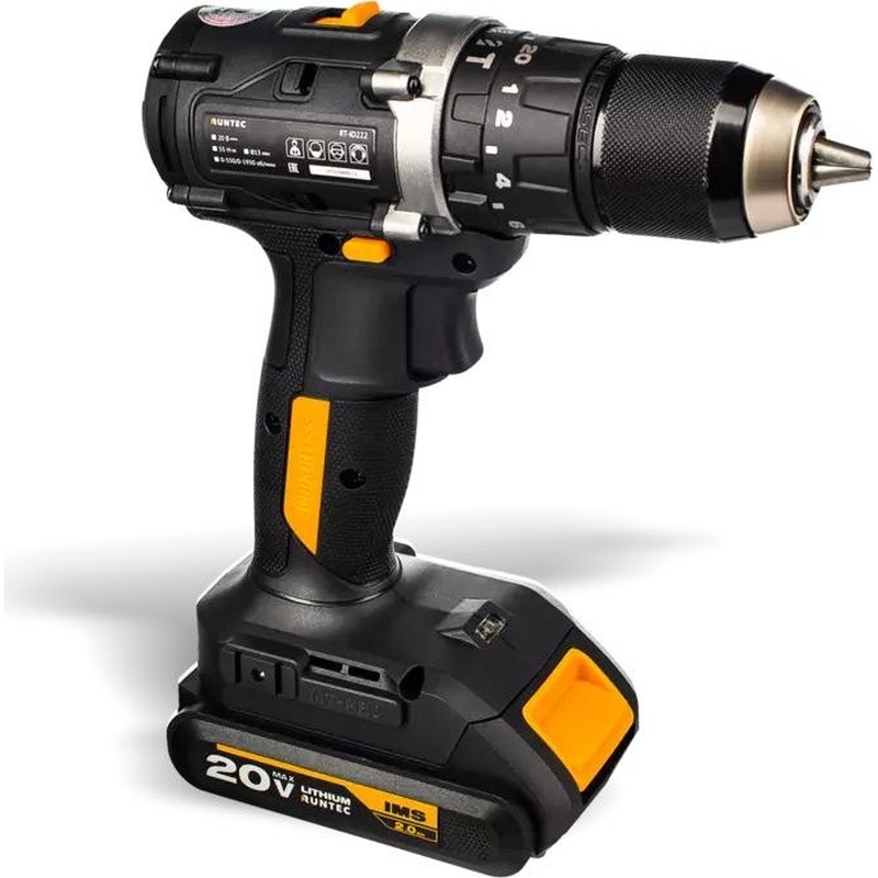 Дрель-шуруповерт Runtec PRO RT-ID222 ударная аккумуляторная 13 мм, 20В, 2*2Ач, 55Нм в Туле