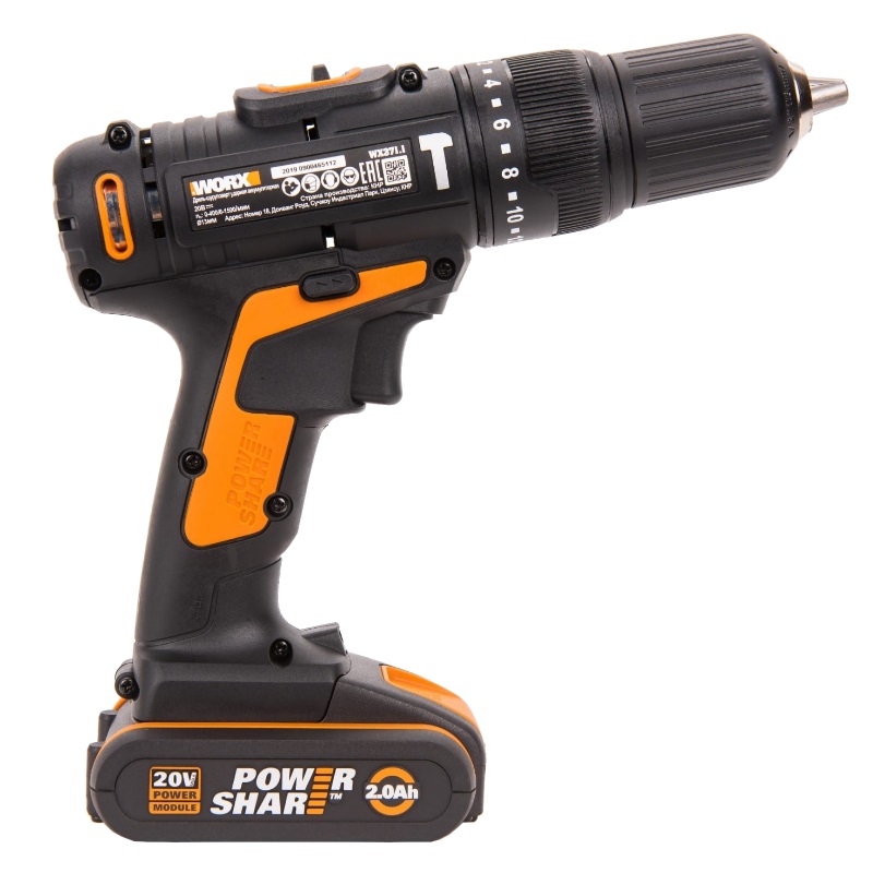 Дрель-шуруповерт WORX WX371.1 ударная аккумуляторная  2Ач x2, кейс в Иваново