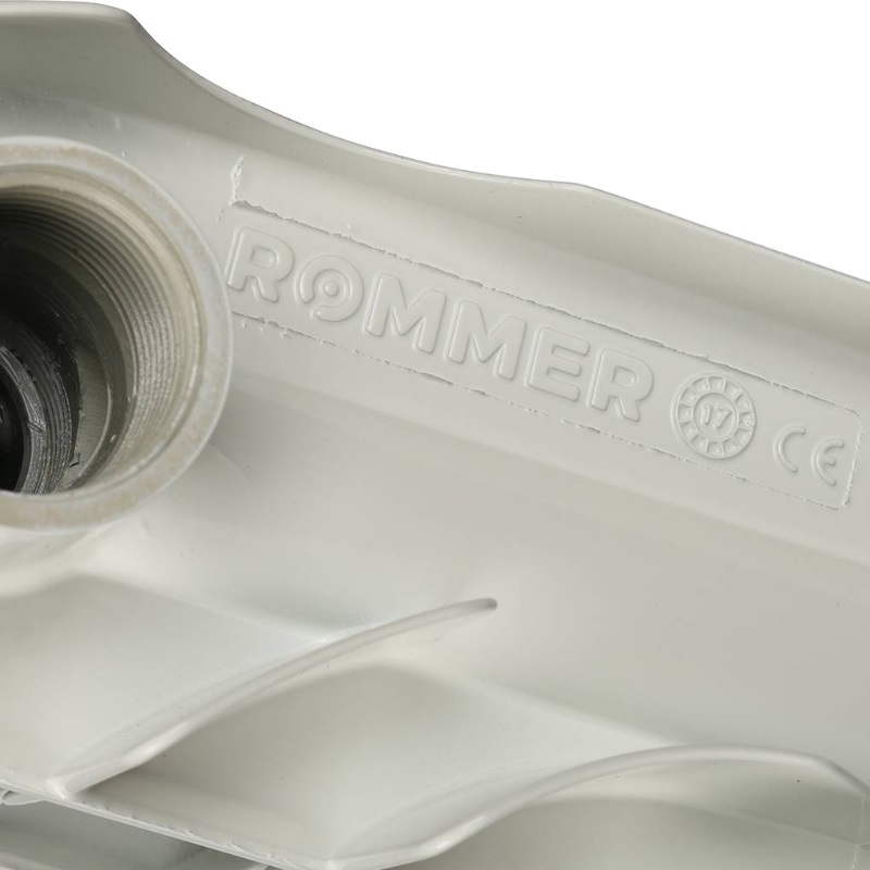 Алюминиевый радиатор Rommer Optima 500, 12 секций, боковое подключение трубы в Череповце