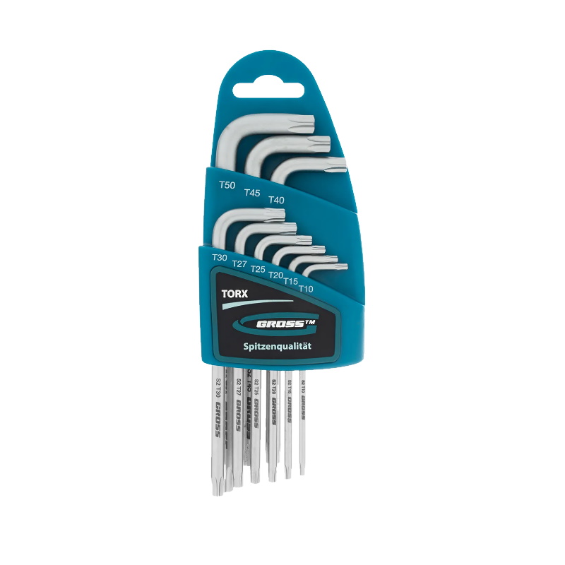 Набор ключей Gross 16407, имбусовых, TORX-TT 9 шт, T10-T50, удлиненные в Иваново