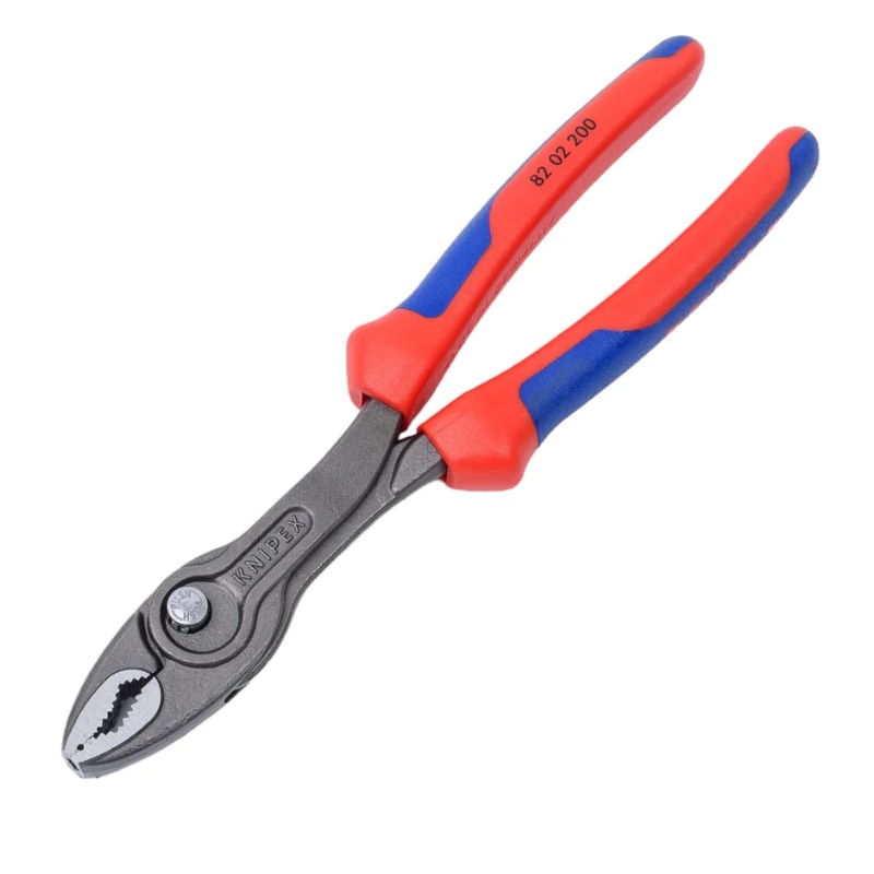 Клещи Knipex TwinGrip KN-8202200SB, с фронтальным и боковым захватами, зев 4-22 мм, длина 200 мм, 2-компонентные ручки