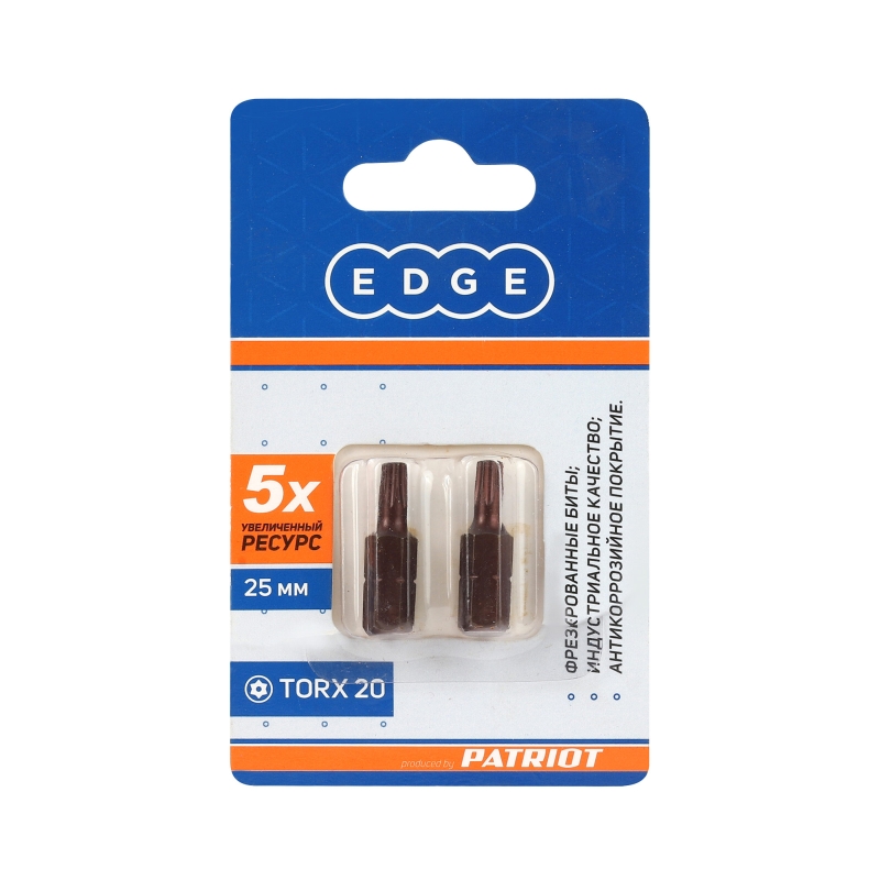 Бита EDGE by Patriot 818010019 T20 сталь S2 длина 25 мм 2шт 57₽