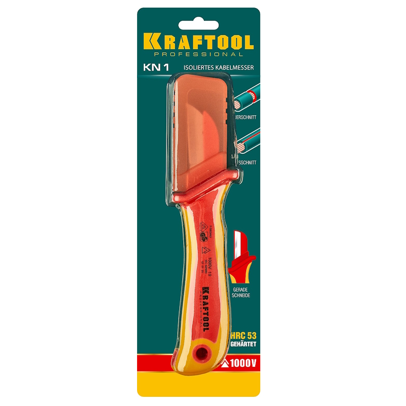 Нож электрика диэлектрический Kraftool KN-1 45401, прямой в Твери