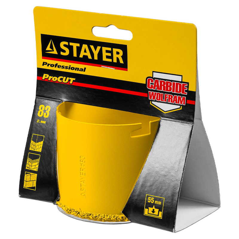 Коронка Stayer PROFESSIONAL 33345-83 кольцевая с карбидно-вольфрамовой крошкой, d=83мм  в Кинешме