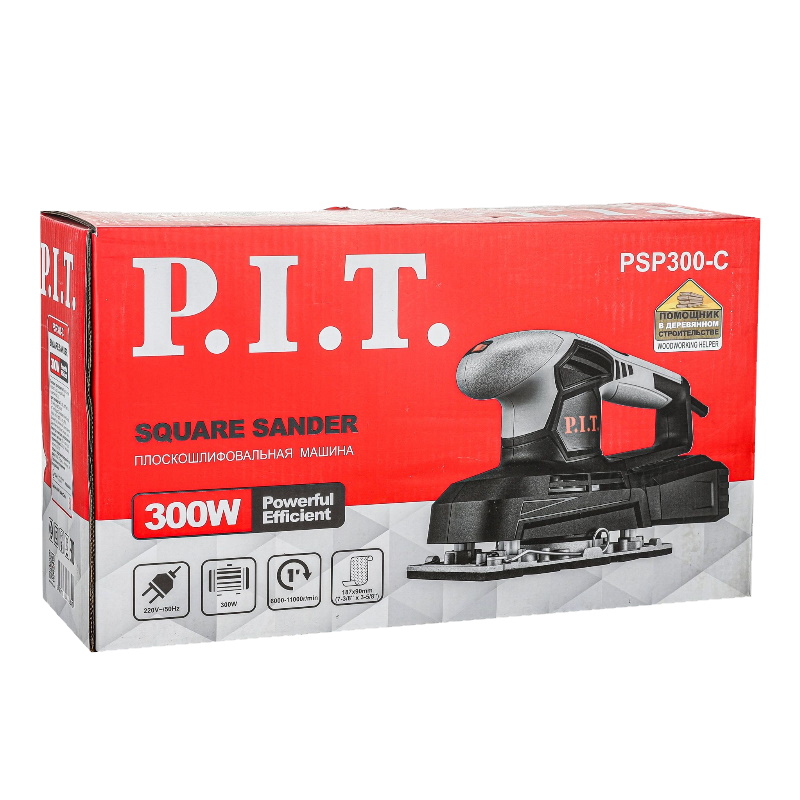 Шлифмашина вибрационная электрическая P.I.T. Мастер PSP300-C (300 Вт, 187х90 мм) во Владимире
