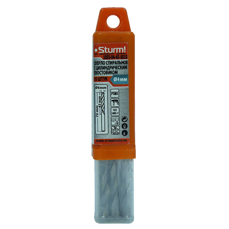 Сверло по металлу Sturm 1055-04-4S-SS10, 10 шт в Твери
