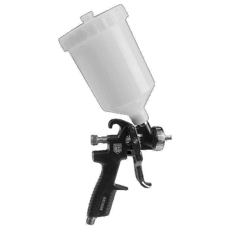 Краскопульт пневматический Berger ГРАУ BG1368 HP 15 мм верхний бачок