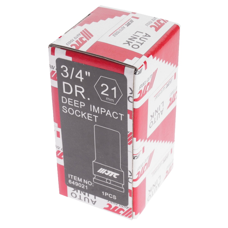Головка торцевая JTC JTC-649021, глубокая ударная 6-гранная 3/4" х 21 мм, длина 90 мм в Муроме