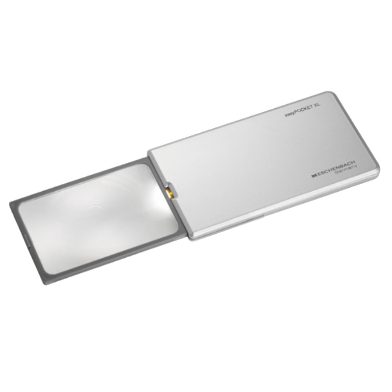 Лупа выдвижная Eschenbach EasyPocket XL 72723, асферическая, 2.5x, 78x50 мм, с подсветкой, серебристая в Туле