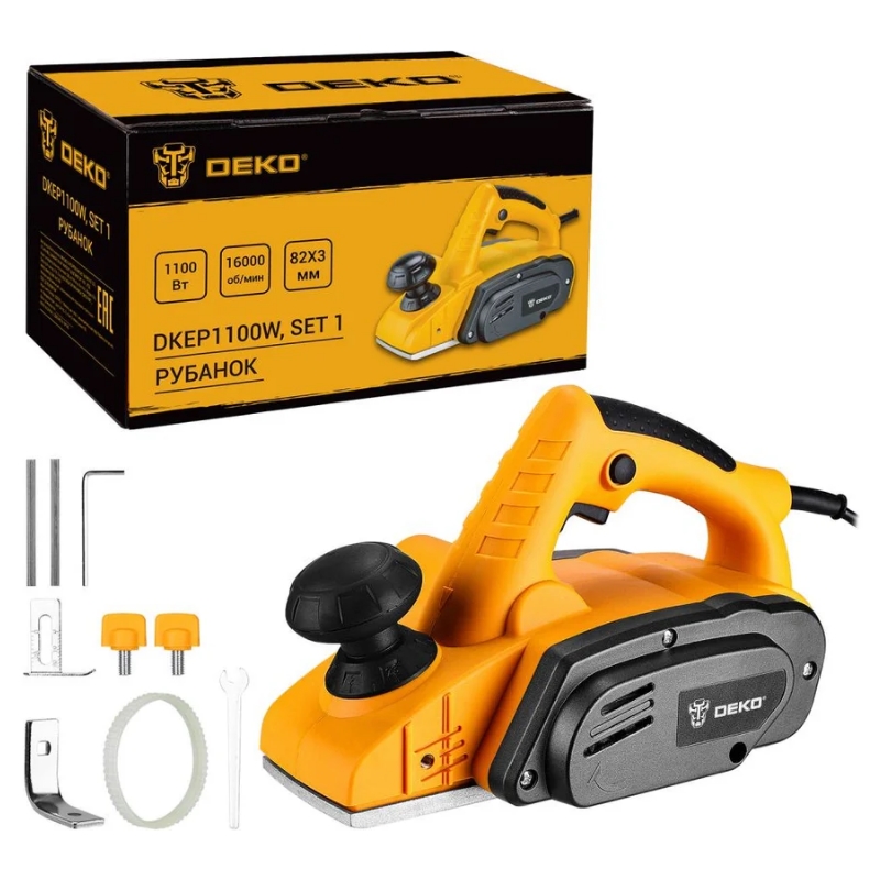Рубанок Deko DKEP1100W SET1 083-1074, 1100Вт, 82 мм в Ярославле