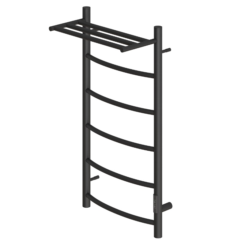 Полотенцесушитель электрический Point PN04848PB П5, Афина, 400x800, с полкой, черный в Угличе