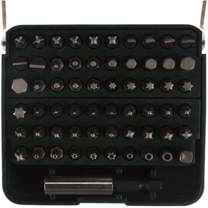 Набор бит с адаптером Kraftool 26140-H61 (61 предмет, материал crv, тип ph, torx, pz, sl)