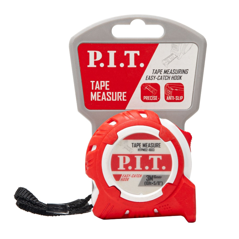 Рулетка с фиксатором P.I.T. HTPM02-1603, 3 м x 16 мм, ABS+TPR в Череповце