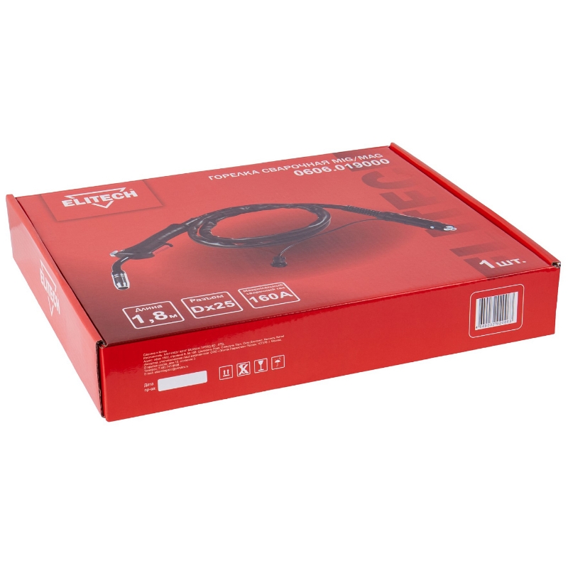 Горелка MIG/MAG Elitech 0606.019000 205419, 2м, д/ИС 120 СИН ЖК во Владимире