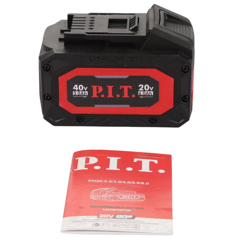 Аккумулятор бивольтовый P.I.T. OnePower PH20-6.0 (40В/20В, 3Ач/6Ач, Li-Ion, индикация заряда, плата)