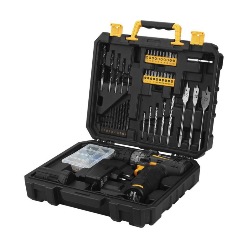 Аккумуляторная дрель-шуруповерт Deko GCD12DU3 SET5 063-4147 (Li-Ion, в кейсе + набор инструментов 92 шт, 12В, 2х1.5Ач, з/у)
