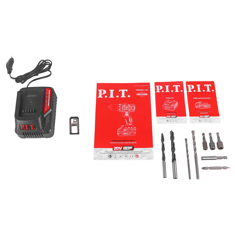 Дрель ударная бесщеточная аккумуляторная P.I.T. PSB20H-13D/1 X-DRIVER, 20В, 75Нм, патрон 13мм, 2ск, АКБ 2АЧ, ЗУ, кейс в Иваново