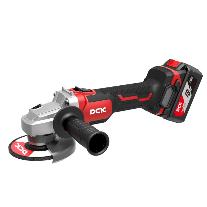 Шлифмашина аккумуляторная угловая бесщеточная Dck KDSM03-125 (TYPE FK) 18В, 125мм, 2*5А/ч, кейс.