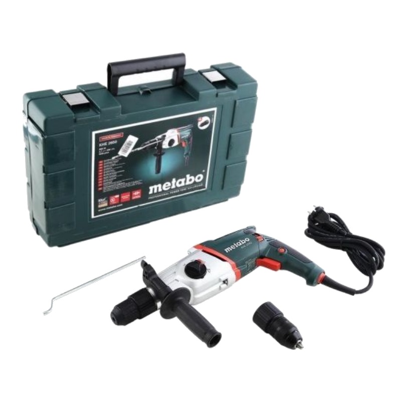 Перфоратор Metabo KHE 2660 Quick+БЗП+набор буров4 6006635001 в кейсе, с защитной муфтой
