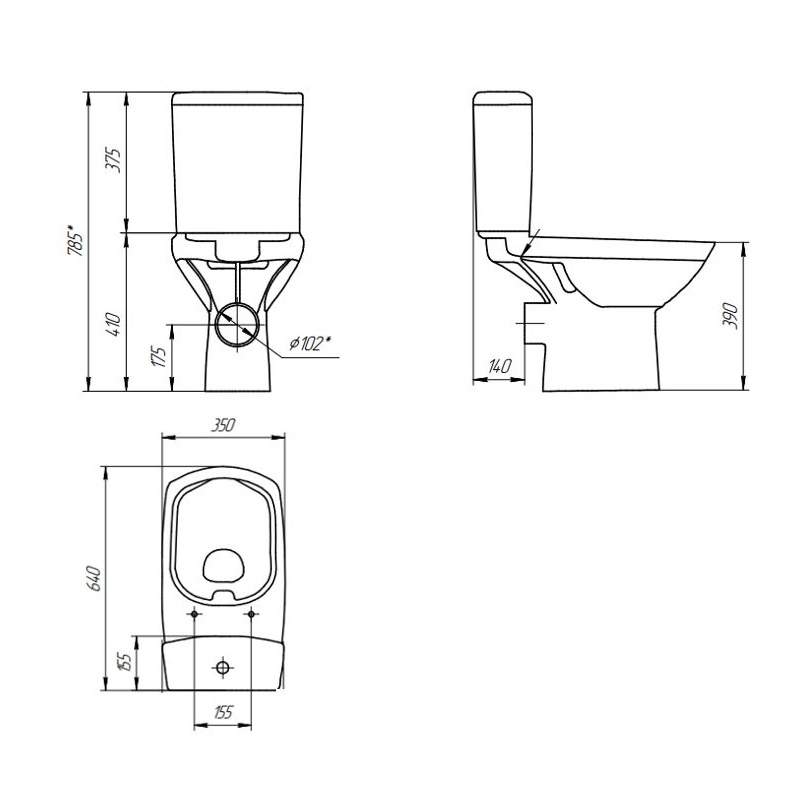 Унитаз-компакт Cersanit CARINA CLEAN ON 011