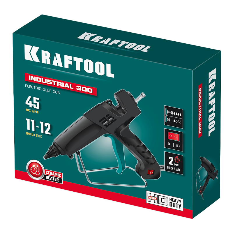 Пистолет термоклеевой электрический Kraftool Industrial 300 (d 11-12 мм 45 г/мин) в Вологде