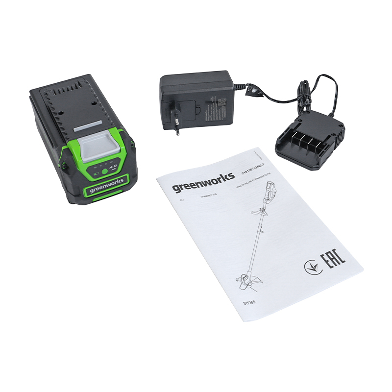 Аккумуляторный триммер Greenworks G40LTK4 40В 2101507UB в комплекте с АКБ и ЗУ в Череповце