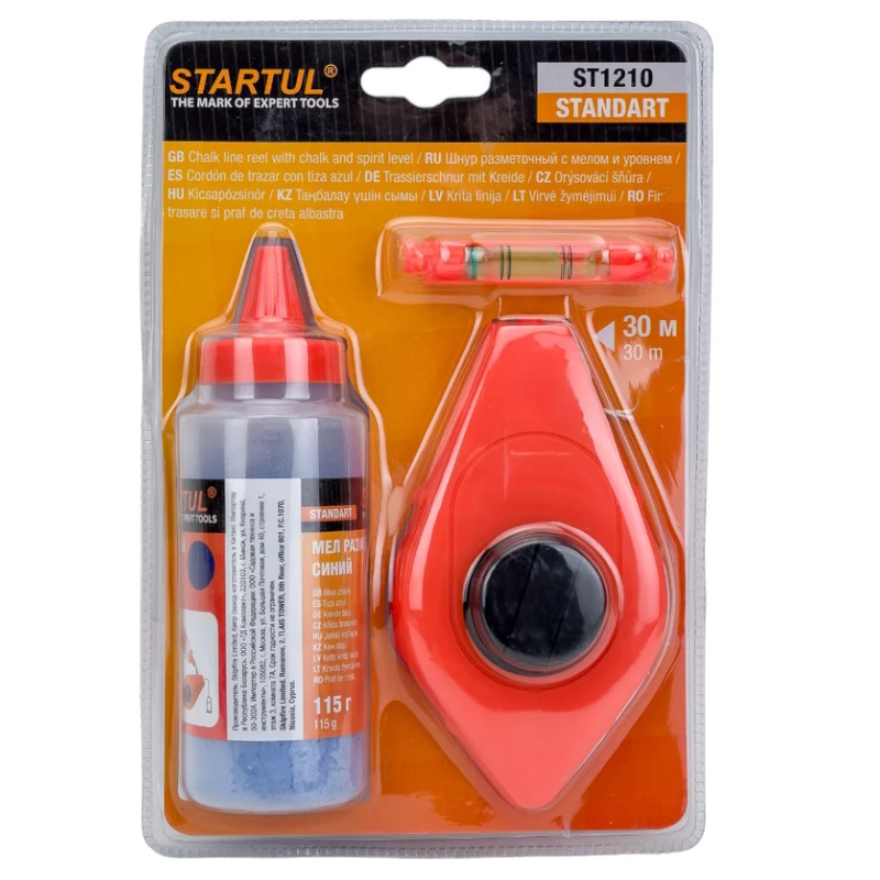 Шнур разметочный Startul STANDART ST1210, 30м, с мелом и уровнем  в Вологде