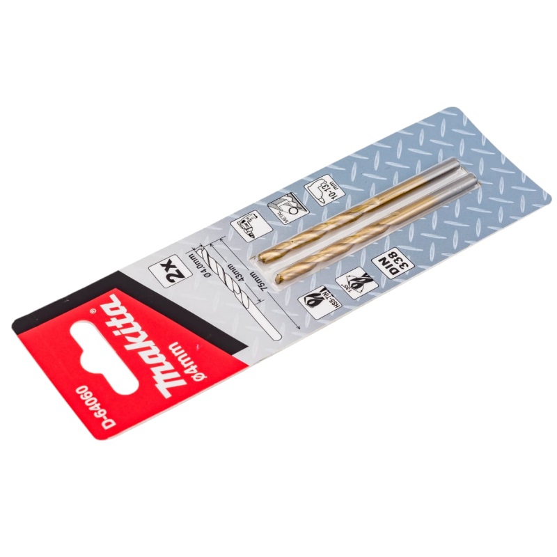 Сверло по металлу Makita D-64060 HSS-TiN Economy 4х43x75 мм, 2 шт. в Муроме