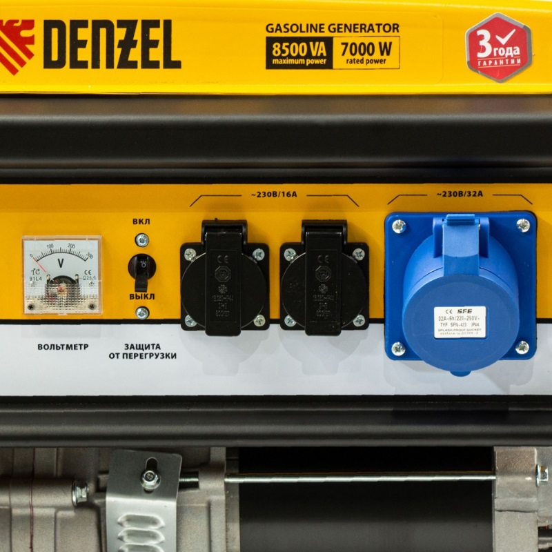 Бензиновый генератор Denzel GE 8900, 94639 в Коврове