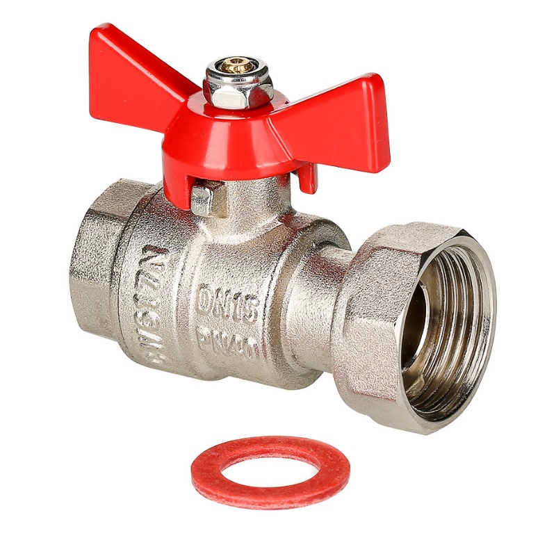 Кран шаровой Valtec ВР-ВР 1/2"x 3/4" с накидной гайкой VT.241.N.0405